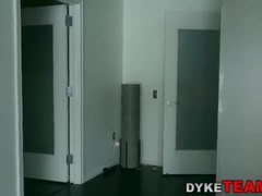 Lesbian milf rides toy