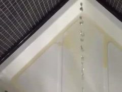 Hard cock pissing in shower