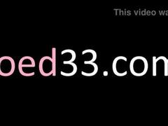 Charming blondie teen rides on table