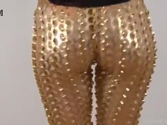 Sexy Liquid Gold Leggings Fetish