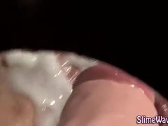 Slime drench bukkake babe