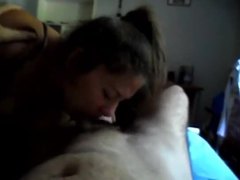 Real amateur couple filming POV blowjob